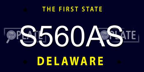S560AS Delaware License Plate