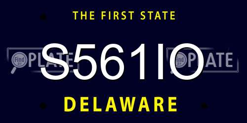 S561IO Delaware License Plate