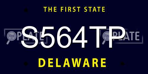 S564TP Delaware License Plate