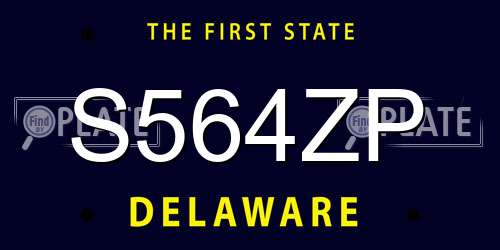 S564ZP Delaware License Plate