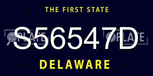S56547D Delaware License Plate
