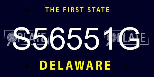 S56551G Delaware License Plate