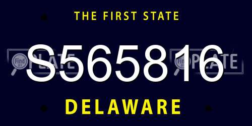 S565816 Delaware License Plate
