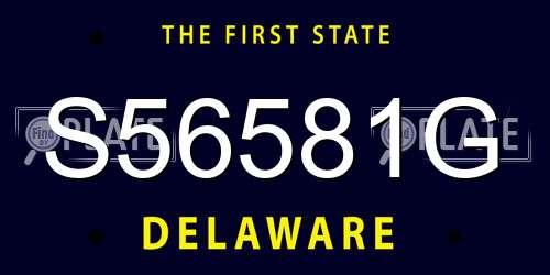 S56581G Delaware License Plate