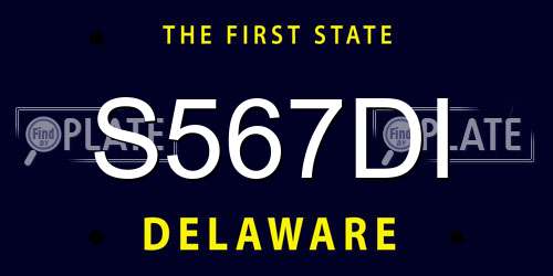 S567DI Delaware License Plate