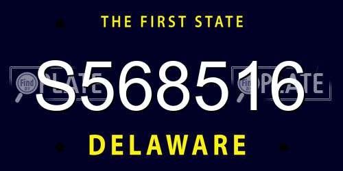 S568516 Delaware License Plate