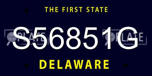 S56851G Delaware License Plate