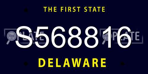 S568816 Delaware License Plate