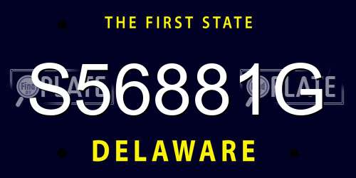S56881G Delaware License Plate