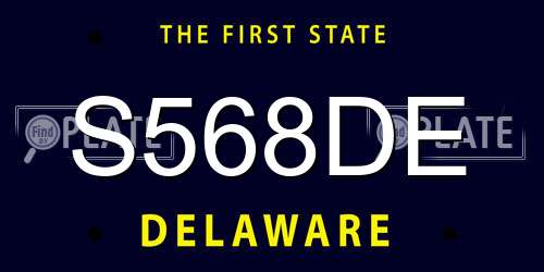 S568DE Delaware License Plate