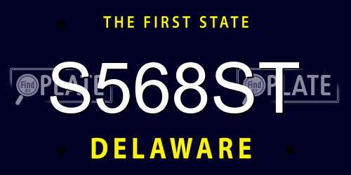 S568ST Delaware License Plate