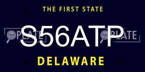 S56ATP Delaware License Plate