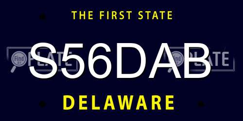 S56DAB Delaware License Plate