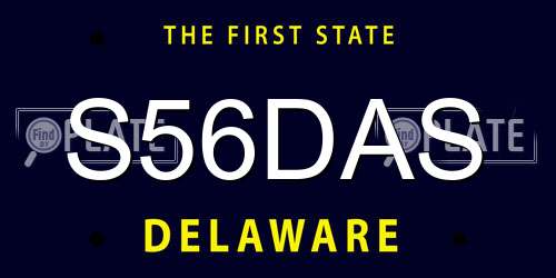 S56DAS Delaware License Plate