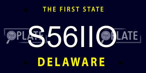 S56IIO Delaware License Plate