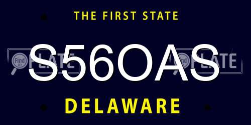 S56OAS Delaware License Plate