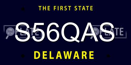 S56QAS Delaware License Plate