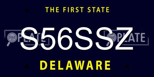 S56SSZ Delaware License Plate