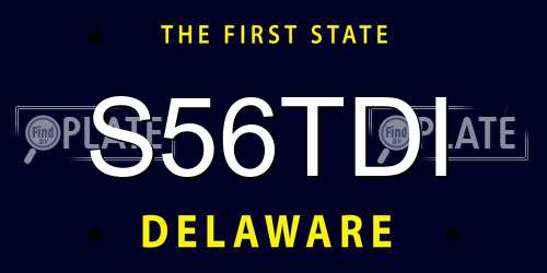 S56TDI Delaware License Plate