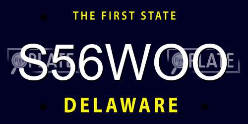 S56WOO Delaware License Plate