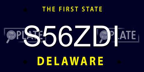 S56ZDI Delaware License Plate