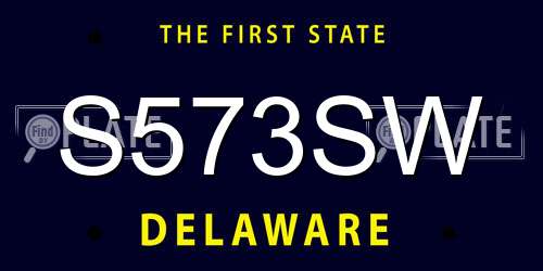 S573SW Delaware License Plate