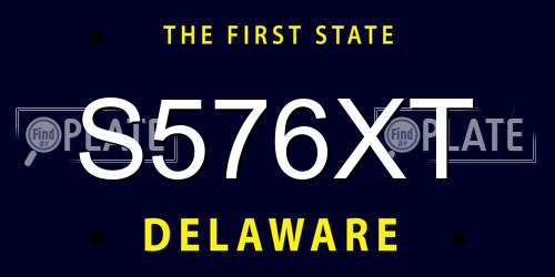 S576XT Delaware License Plate