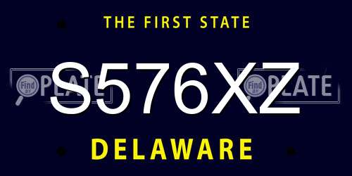 S576XZ Delaware License Plate