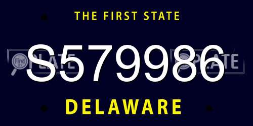 S579986 Delaware License Plate