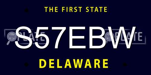 S57EBW Delaware License Plate