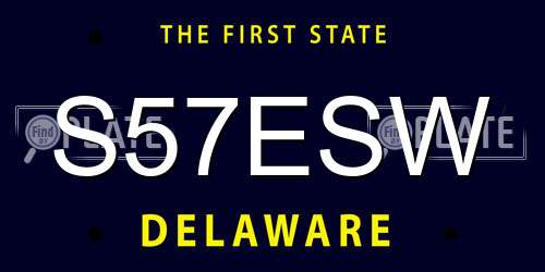 S57ESW Delaware License Plate