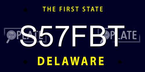 S57FBT Delaware License Plate