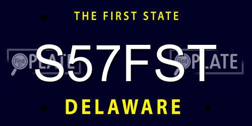 S57FST Delaware License Plate