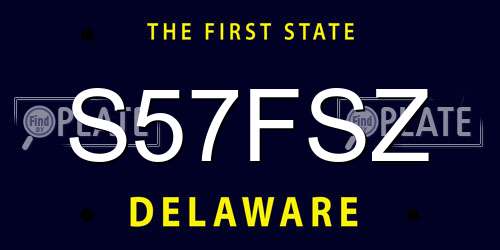 S57FSZ Delaware License Plate