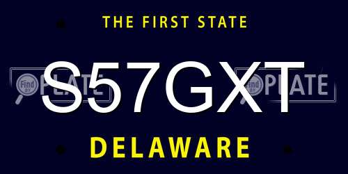 S57GXT Delaware License Plate