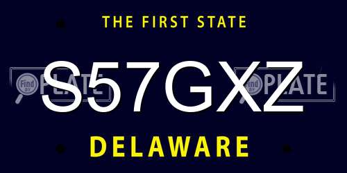 S57GXZ Delaware License Plate