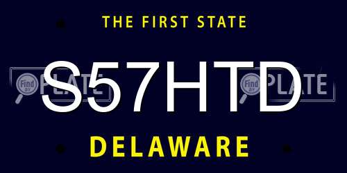 S57HTD Delaware License Plate