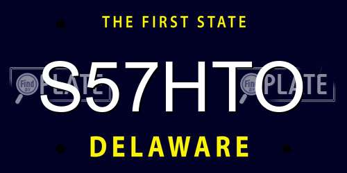 S57HTO Delaware License Plate