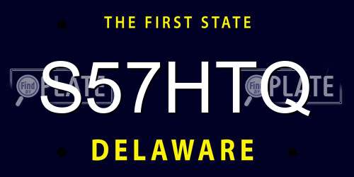 S57HTQ Delaware License Plate