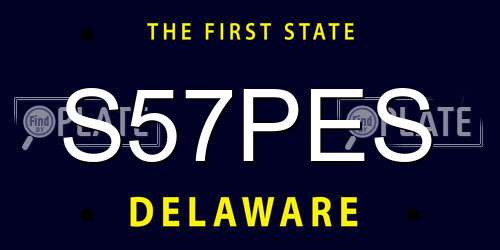 S57PES Delaware License Plate