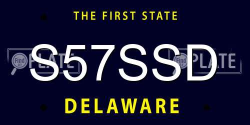 S57SSD Delaware License Plate