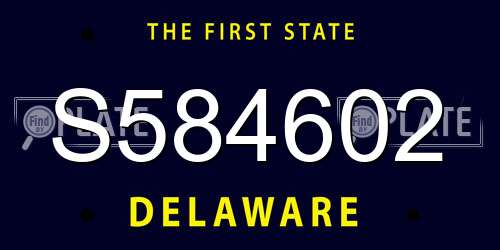 S584602 Delaware License Plate