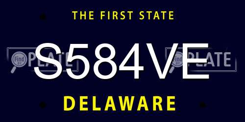 S584VE Delaware License Plate