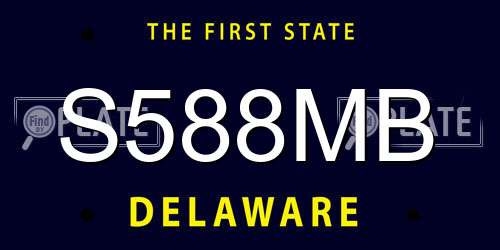 S588MB Delaware License Plate