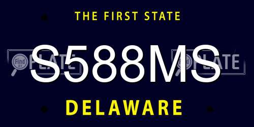 S588MS Delaware License Plate