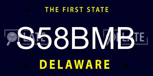 S58BMB Delaware License Plate