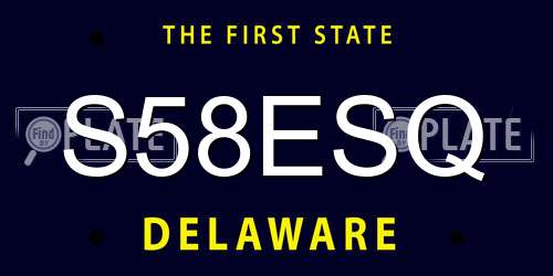 S58ESQ Delaware License Plate