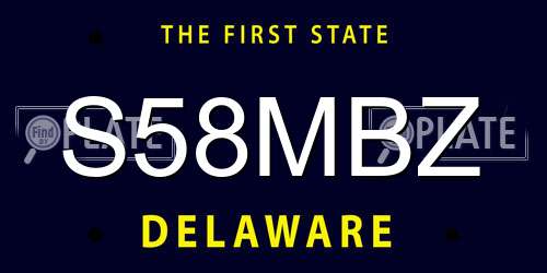 S58MBZ Delaware License Plate