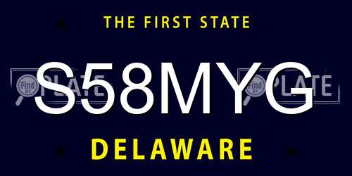 S58MYG Delaware License Plate