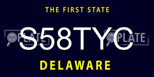 S58TYC Delaware License Plate